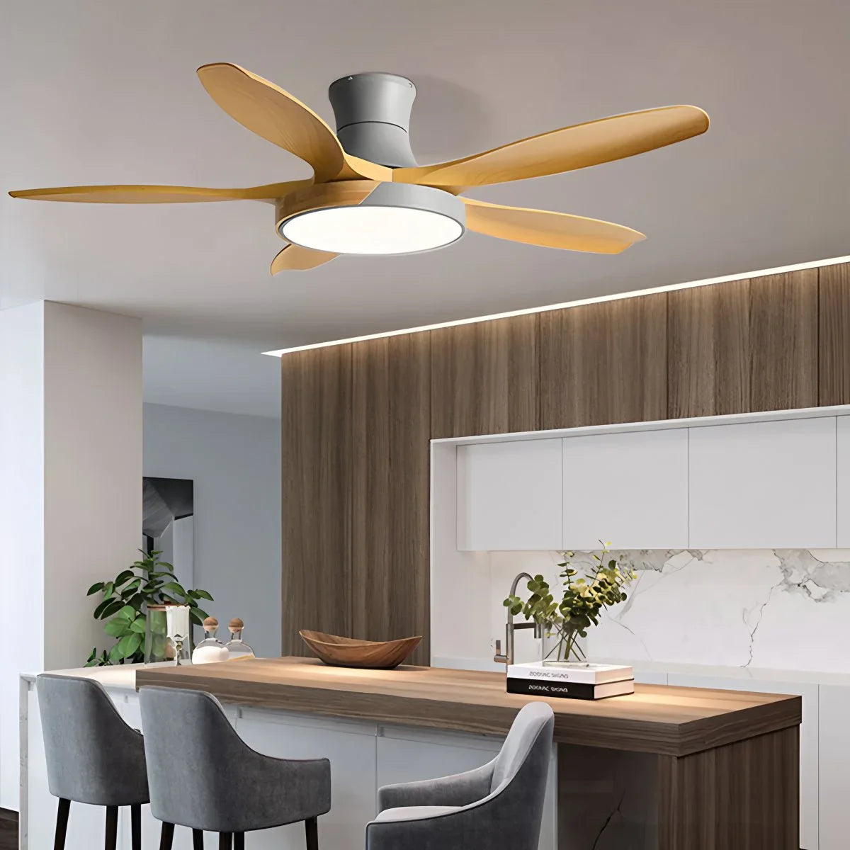 Feyran Nordic 5-Blade LED Ceiling Fan Light