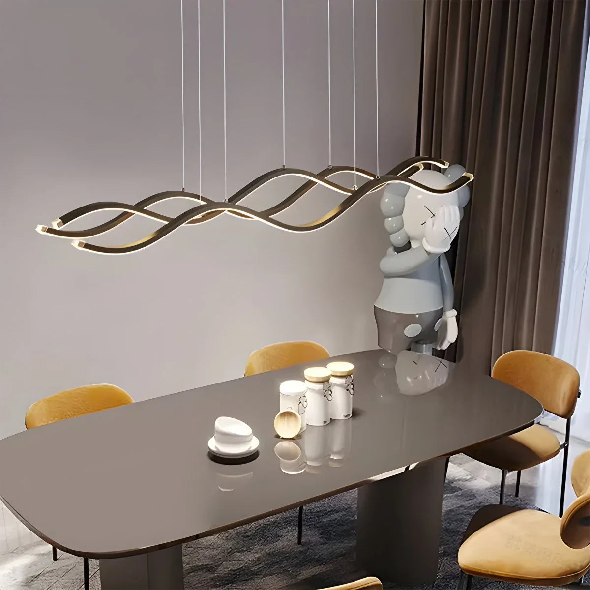 Feyran Nordic Minimalist Wave Long Pendant Light