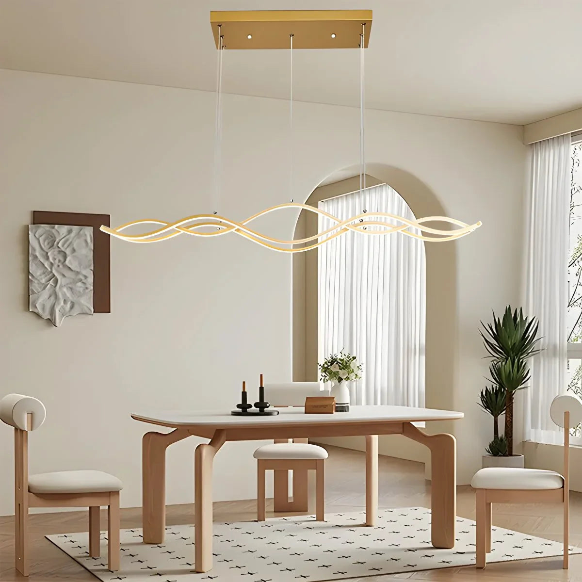 Feyran Nordic Minimalist Wave Long Pendant Light