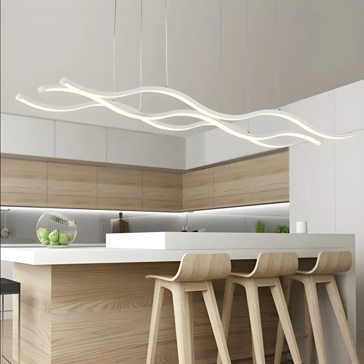 Feyran Nordic Minimalist Wave Long Pendant Light