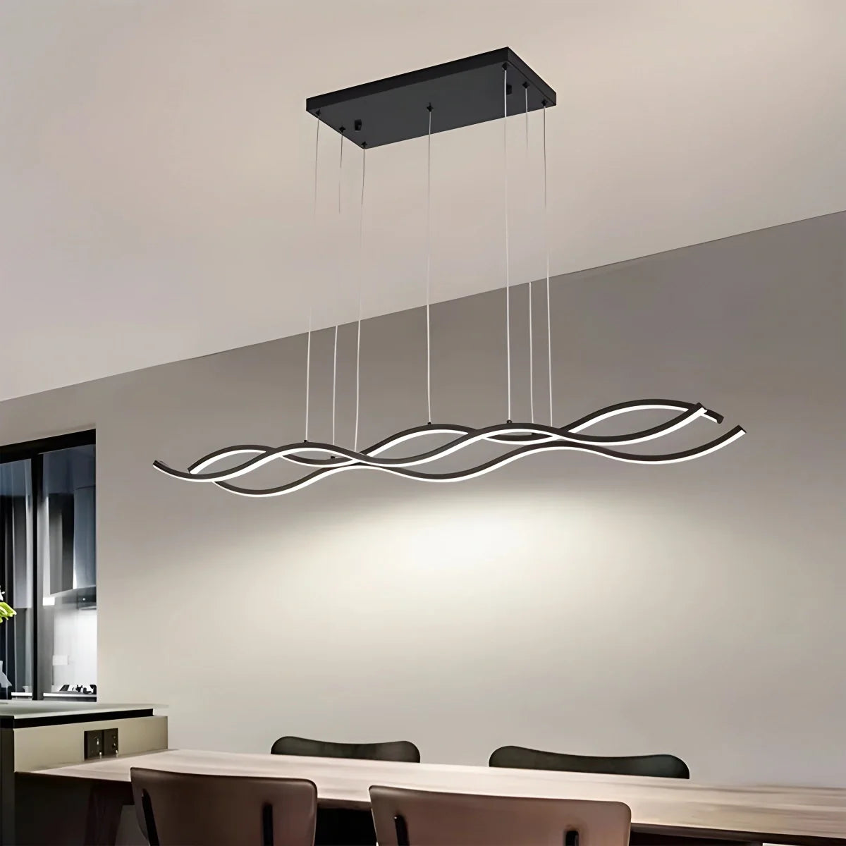 Feyran Nordic Minimalist Wave Long Pendant Light