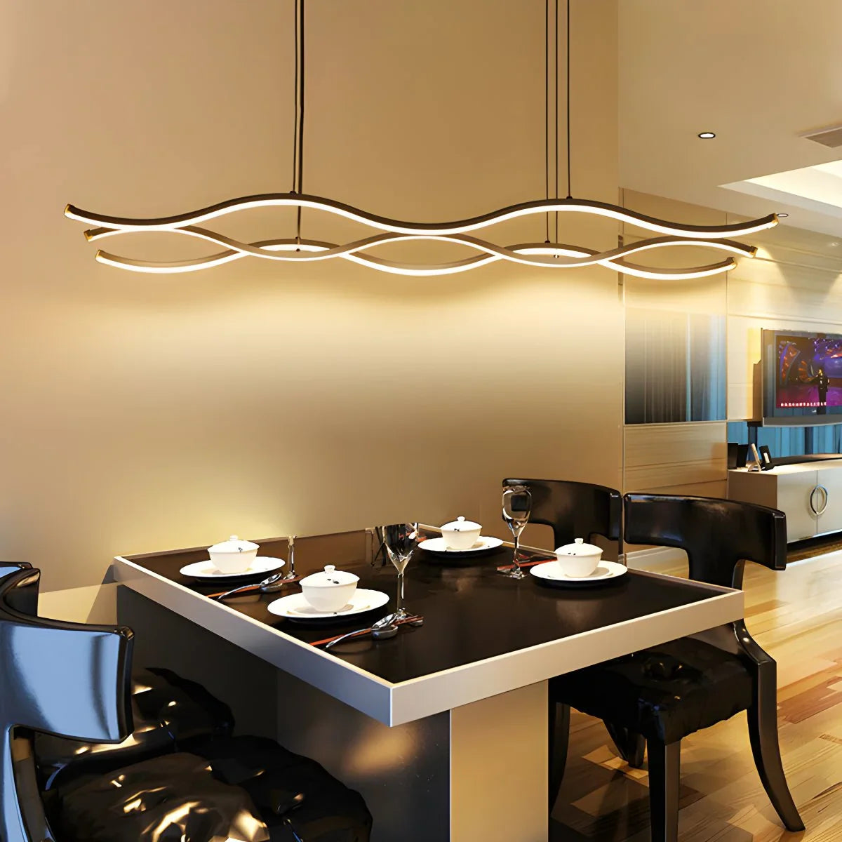 Feyran Nordic Minimalist Wave Long Pendant Light