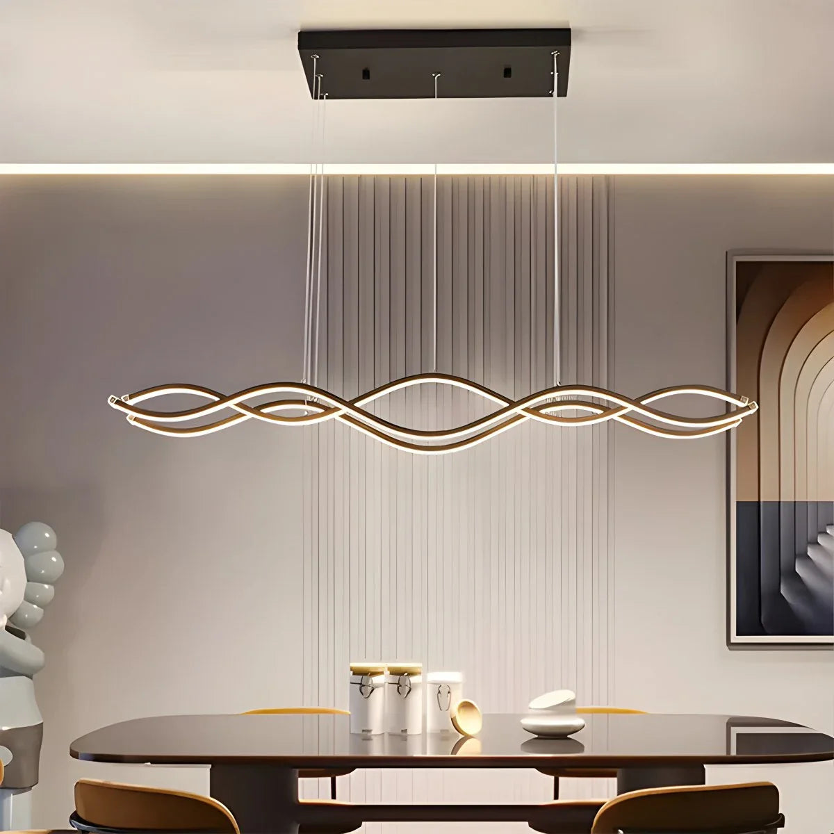 Feyran Nordic Minimalist Wave Long Pendant Light
