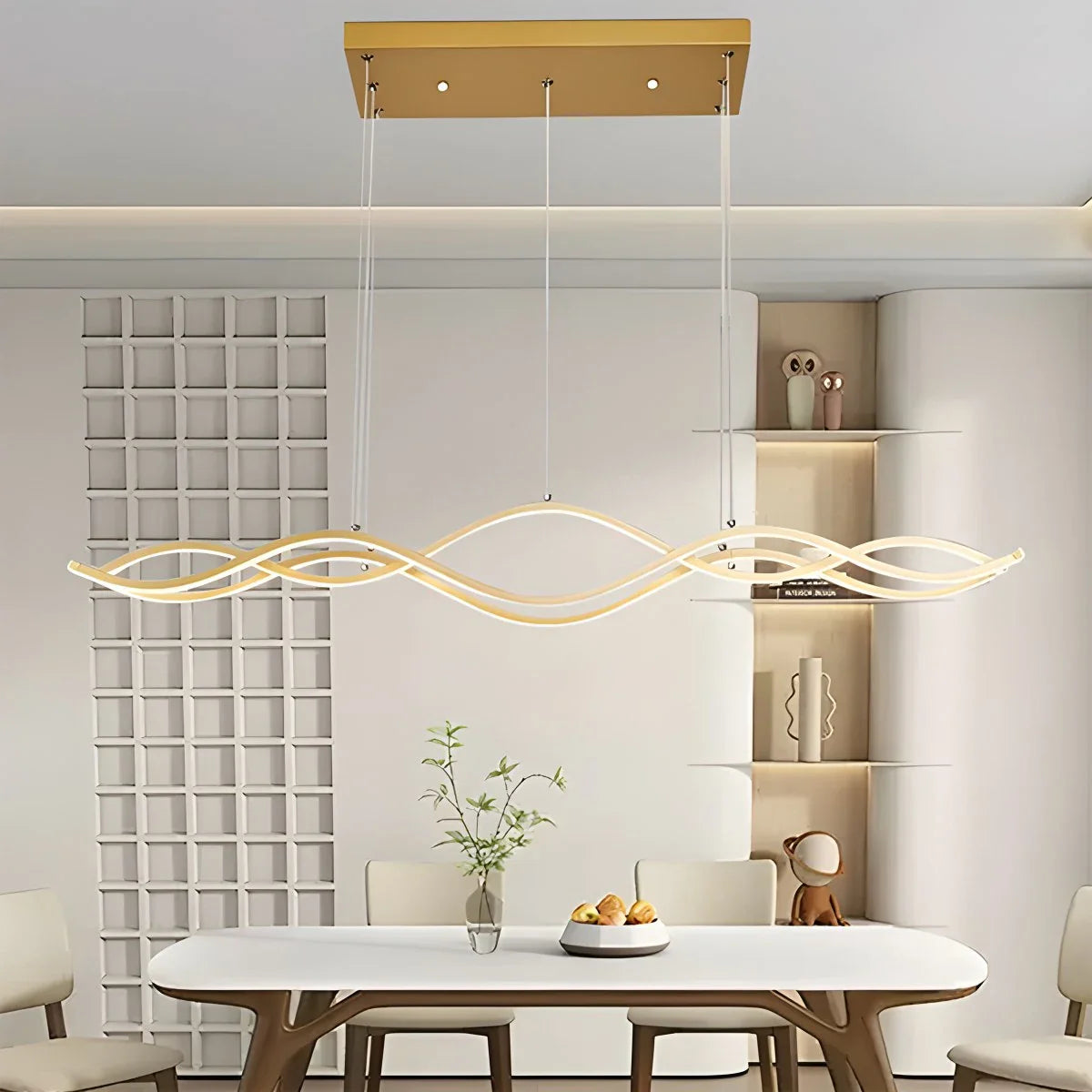 Feyran Nordic Minimalist Wave Long Pendant Light