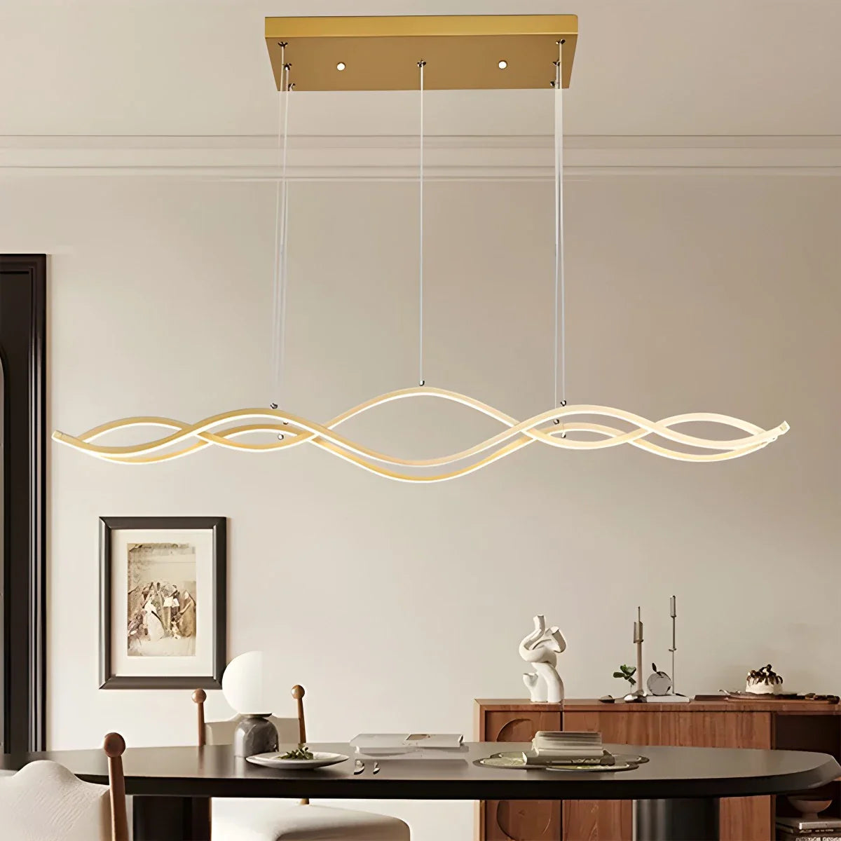 Feyran Nordic Minimalist Wave Long Pendant Light