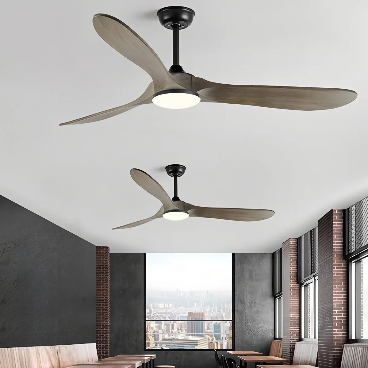 Feyran Nordic Solid Wood Ceiling Fan with Light