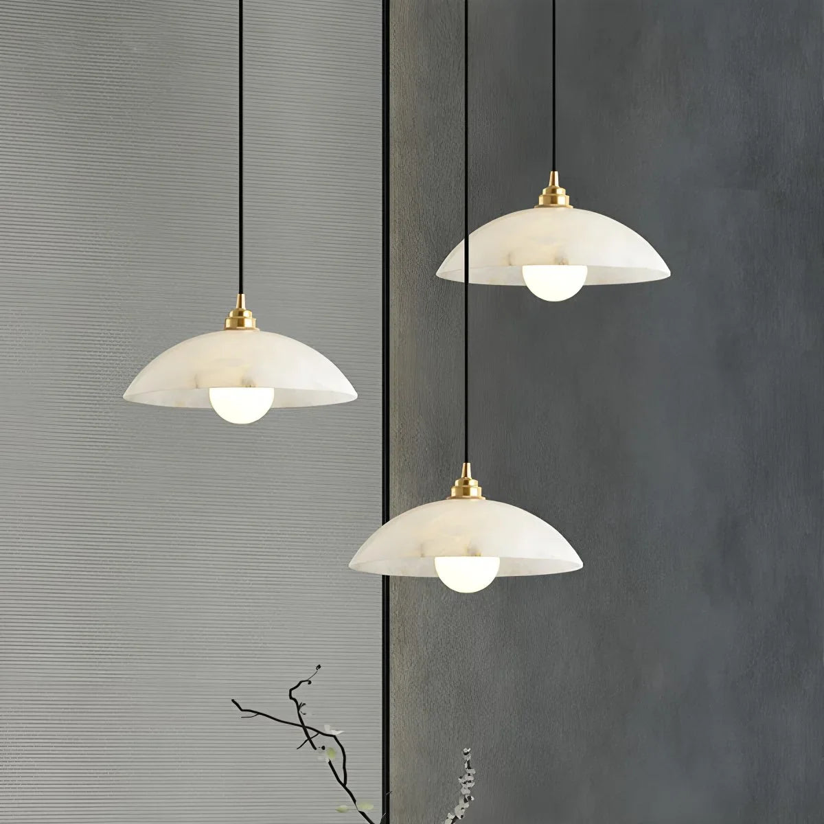 Feyran Dome Spanish Alabaster Pendant Light for Dining Room