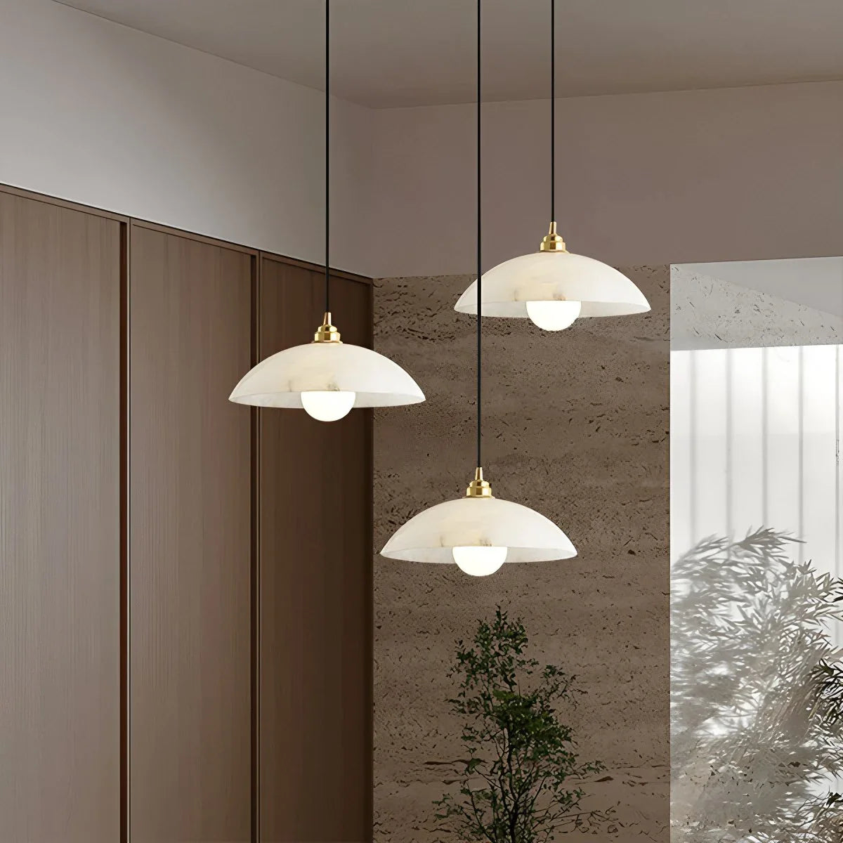 Feyran Dome Spanish Alabaster Pendant Light for Dining Room