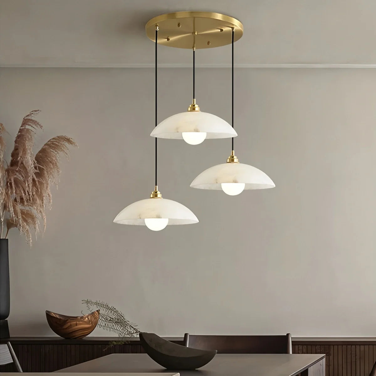 Feyran Dome Spanish Alabaster Pendant Light for Dining Room
