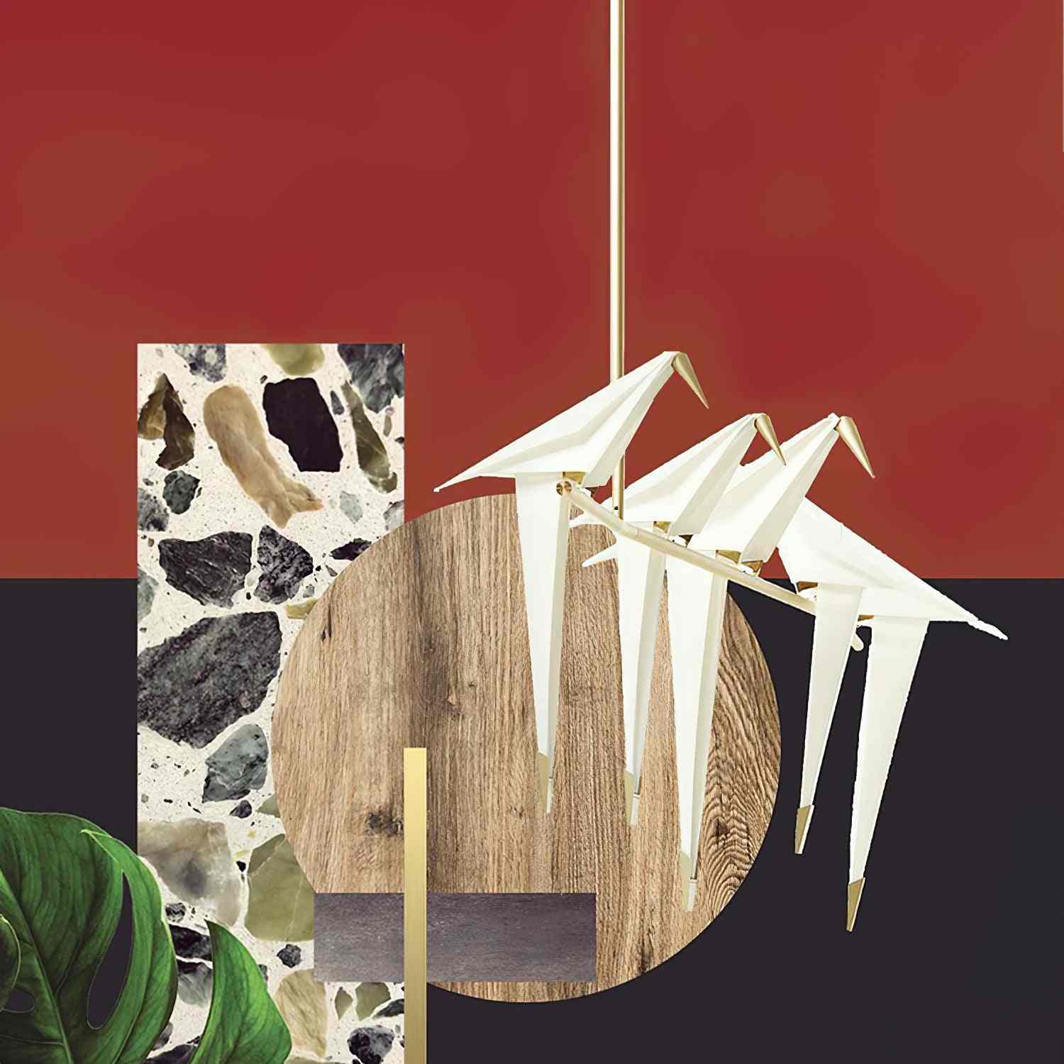 Feyran Paper Crane Bird Chandelier for Dining Room