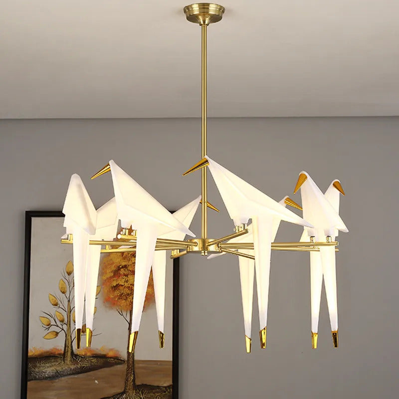 Feyran Paper Crane Bird Chandelier for Dining Room