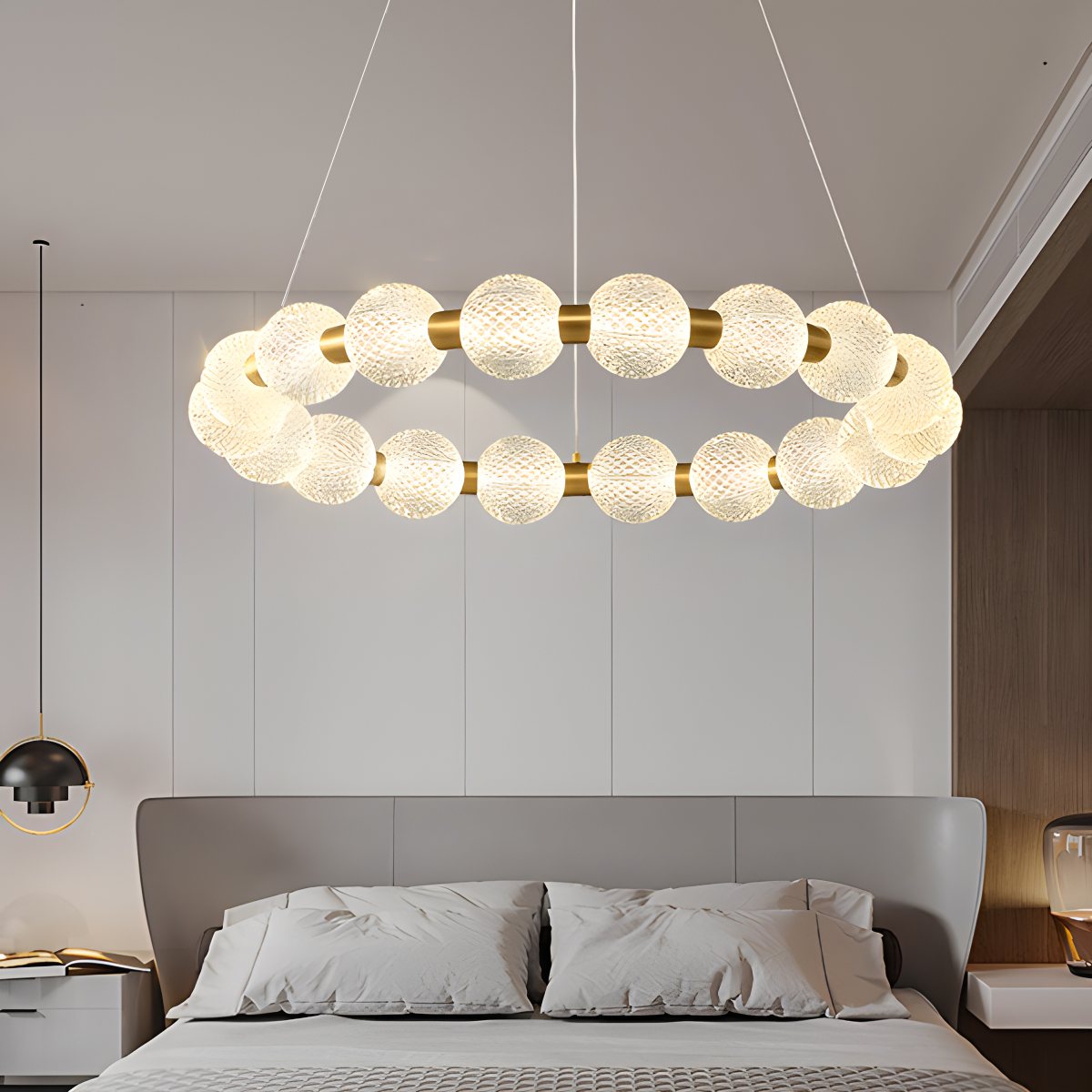 Feyran Modern Ring Pearl Chandelier for Living Room