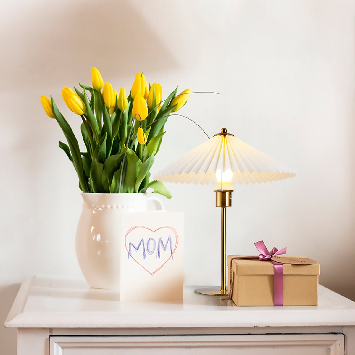 Feyran Perla Pleated Table Lamp for Bedroom