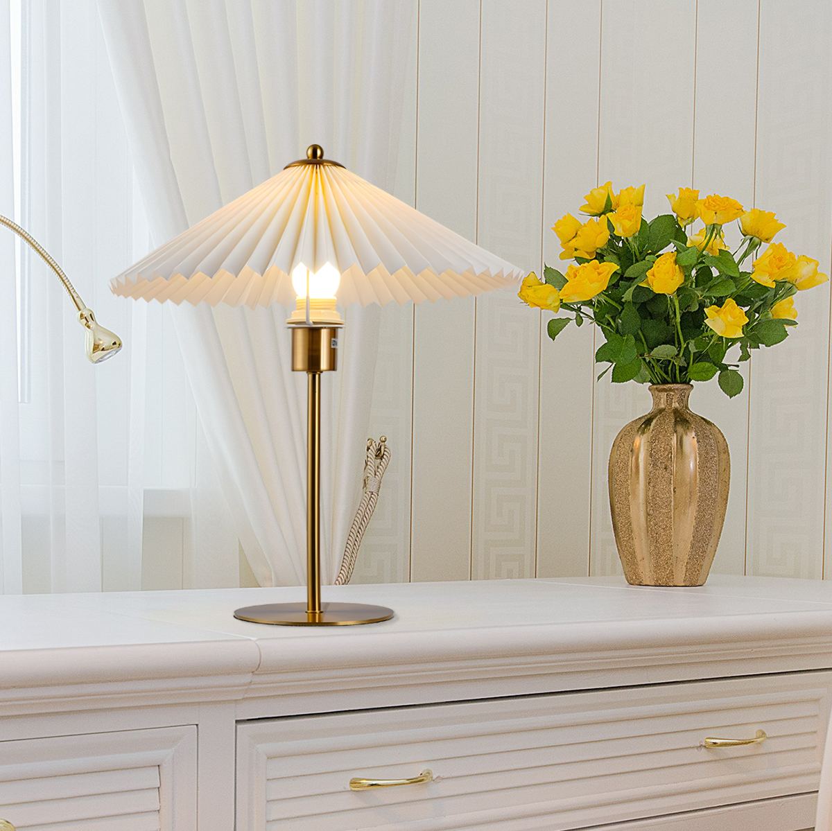 Feyran Perla Pleated Table Lamp for Bedroom