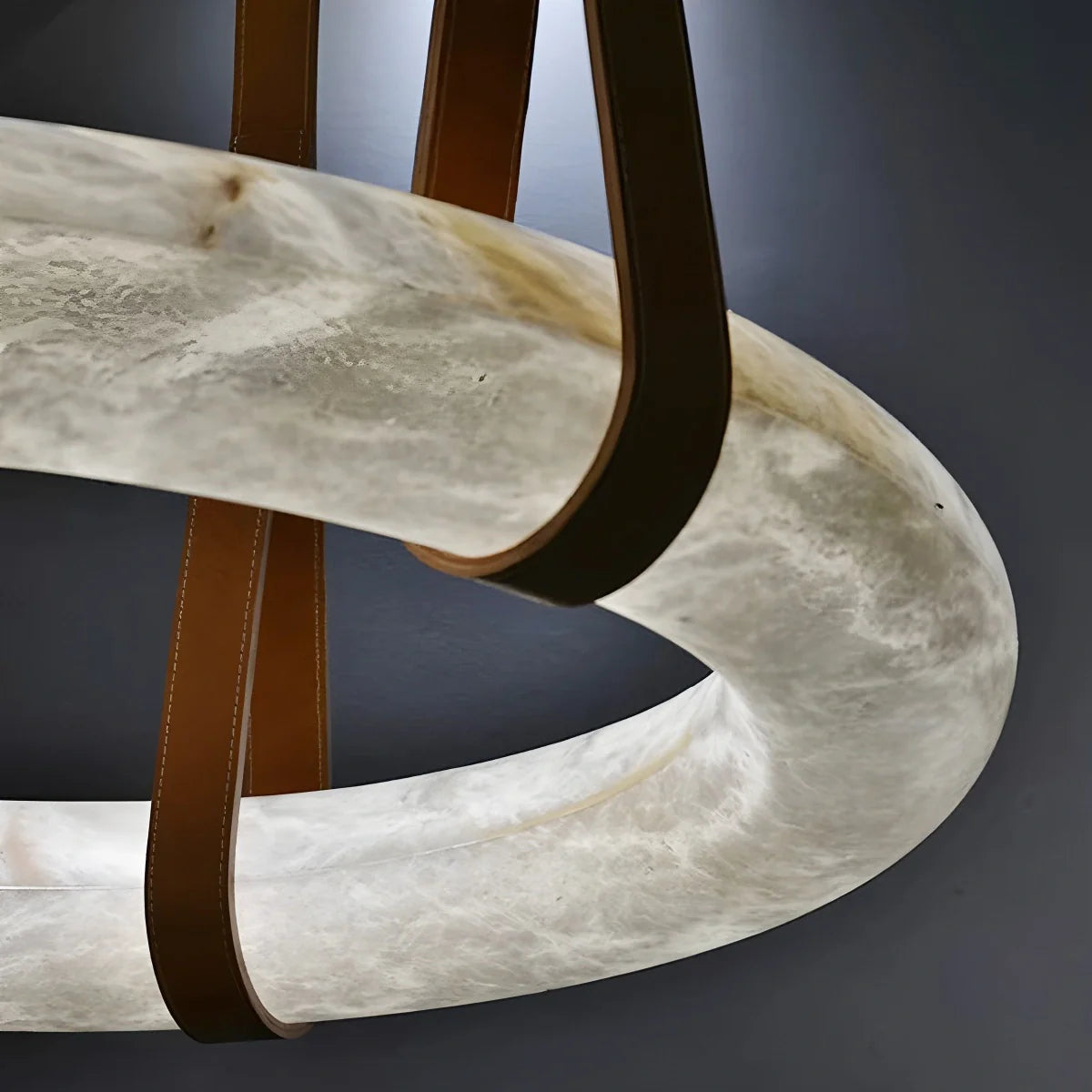 Feyran Simple Ring Spanish Alabaster Pendant Light for Living Room