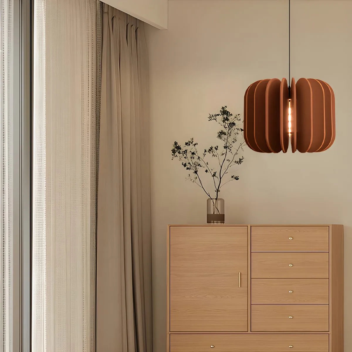 Feyran Pumpkin Slice Acoustic Pendant Light