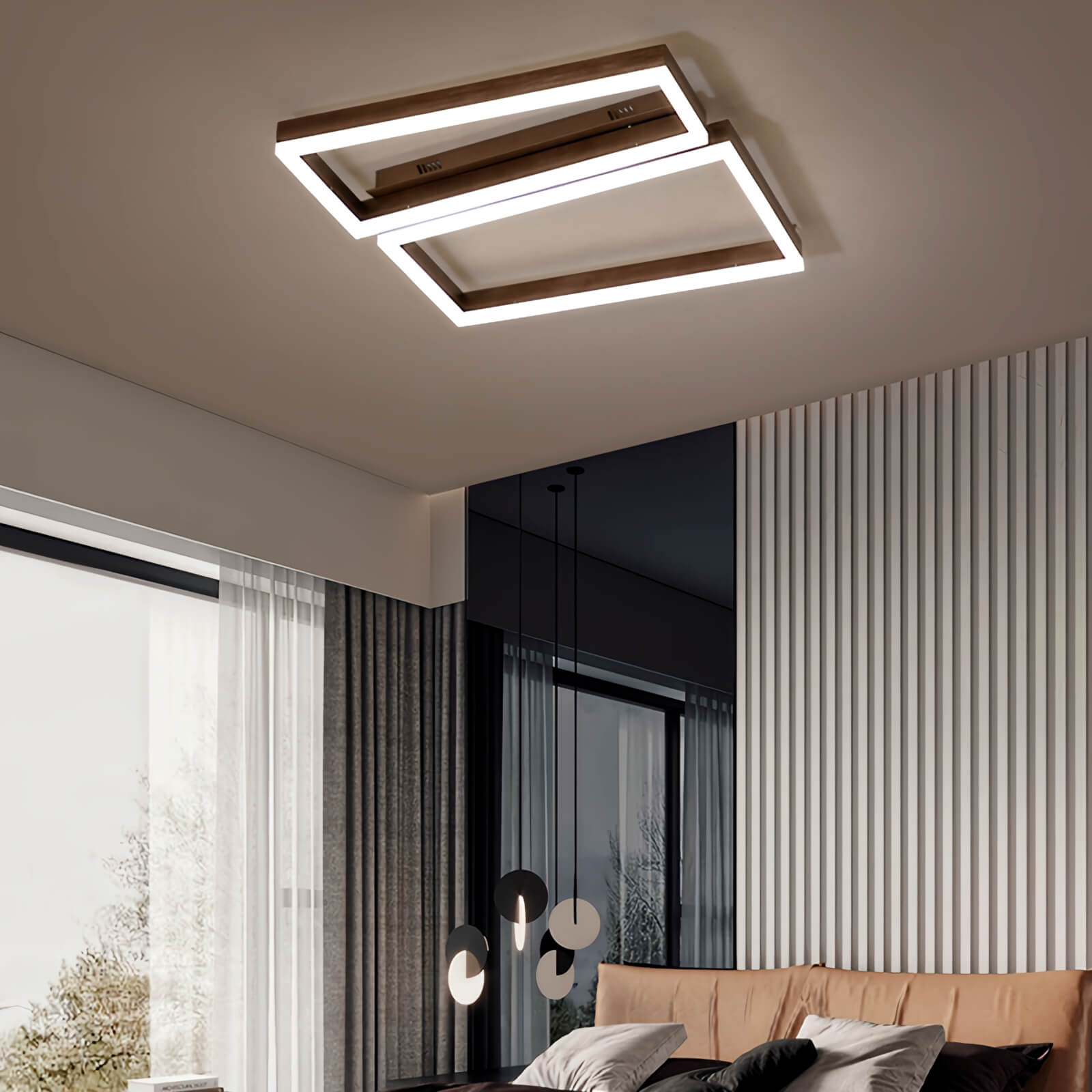 Feyran Modern Square Ceiling Lamp for Bedroom