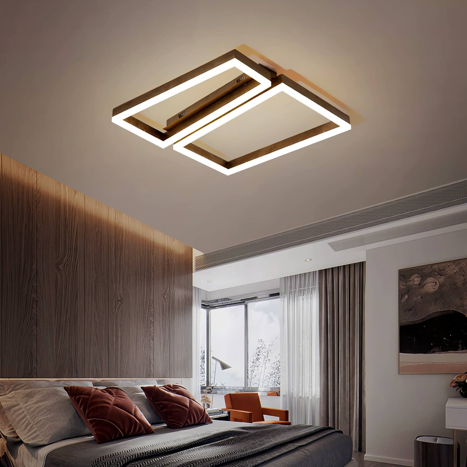 Feyran Modern Square Ceiling Lamp for Bedroom