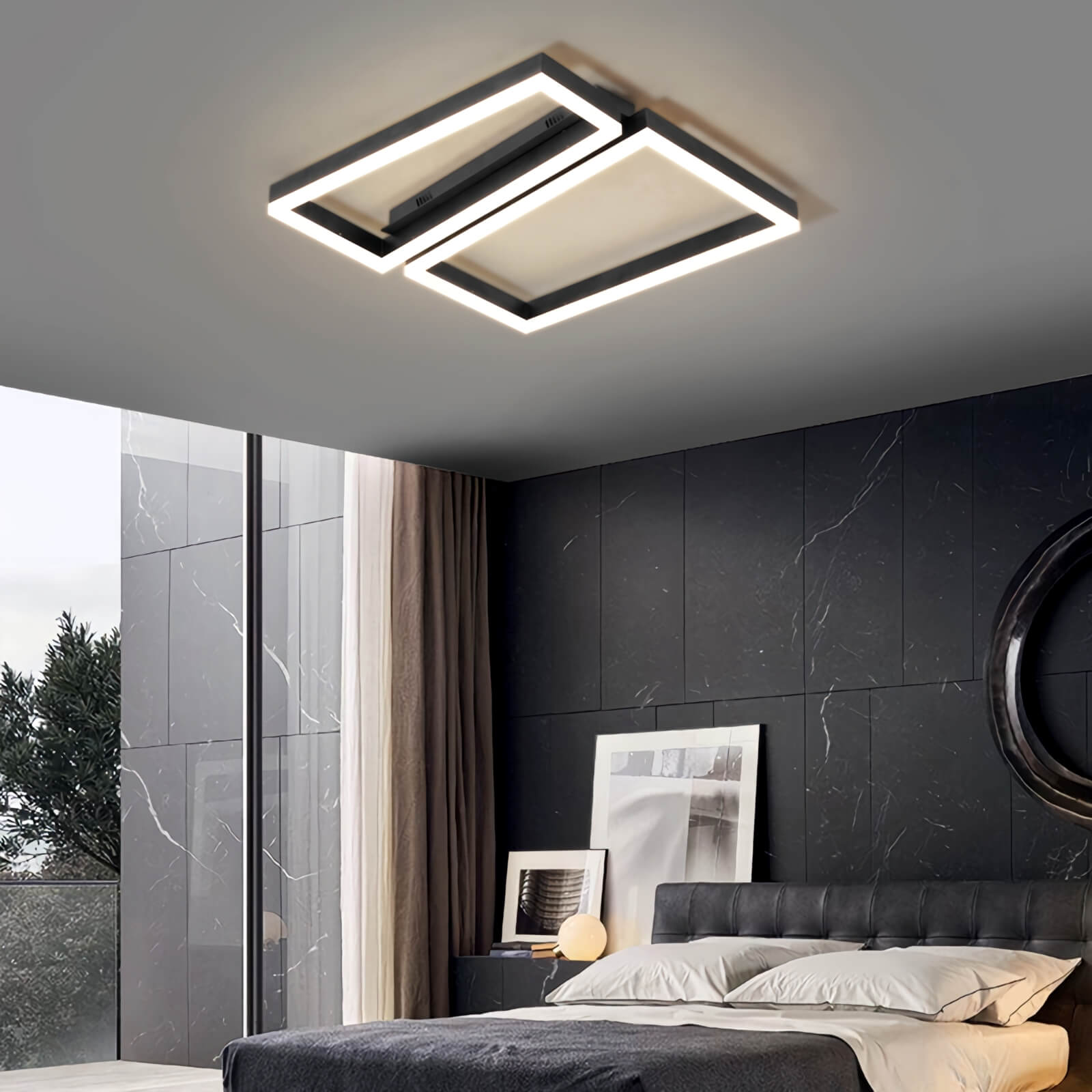Feyran Modern Square Ceiling Lamp for Bedroom