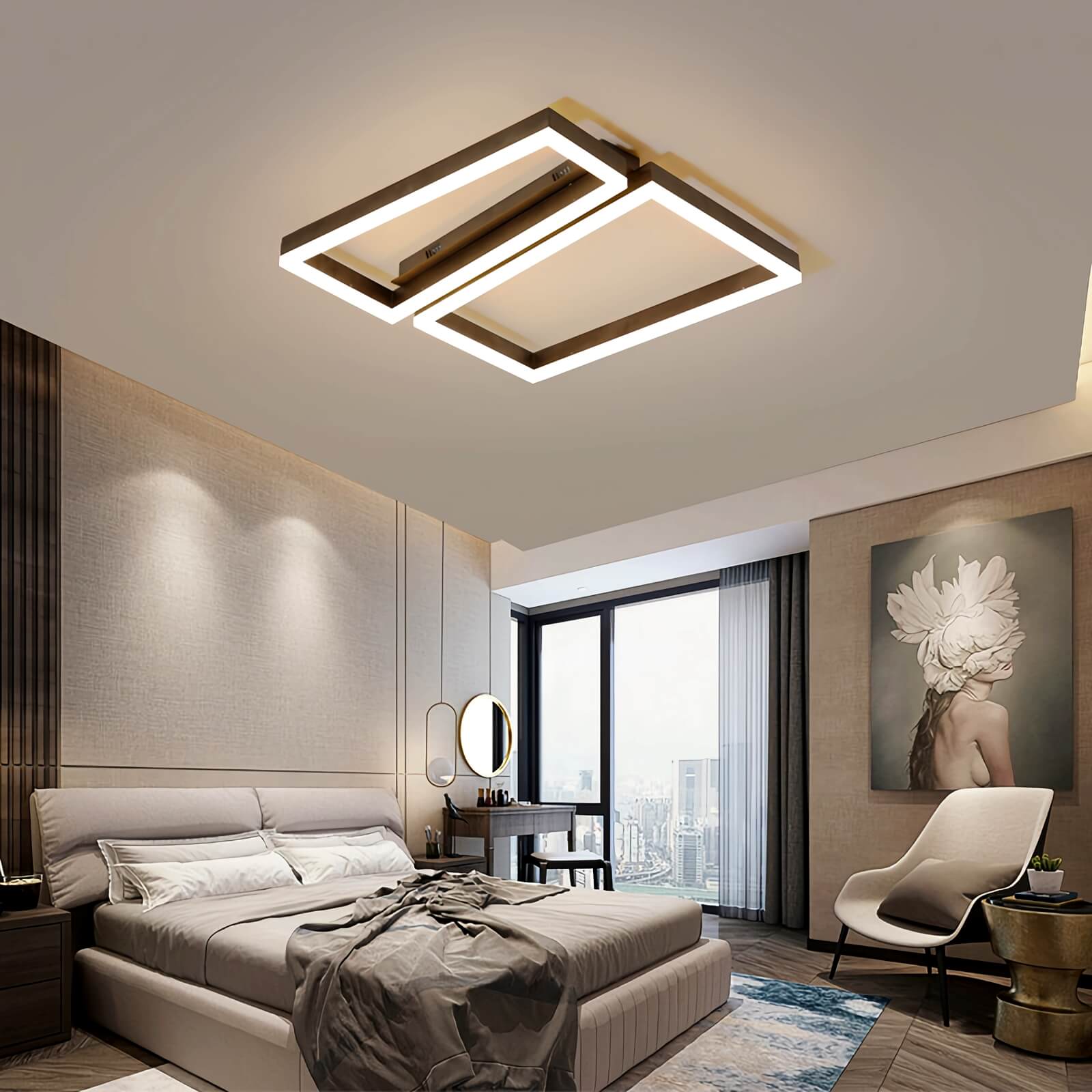 Feyran Modern Square Ceiling Lamp for Bedroom