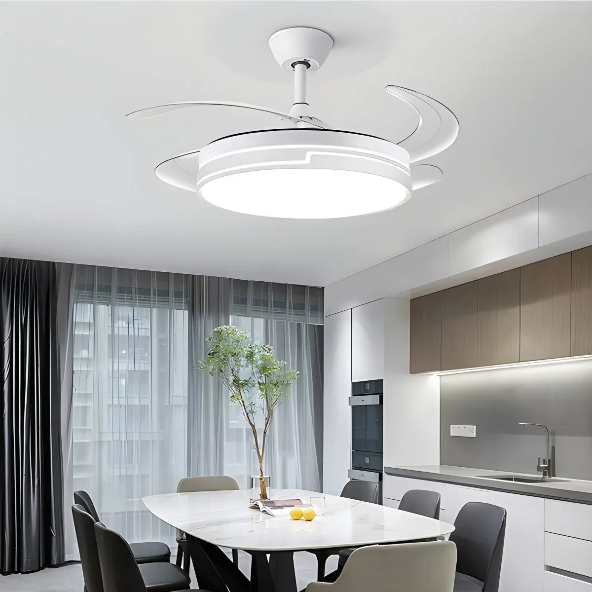Feyran Remote Minimalist Hugger Ceiling Fan