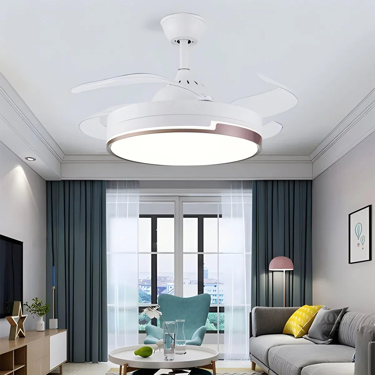 Feyran Remote Minimalist Hugger Ceiling Fan