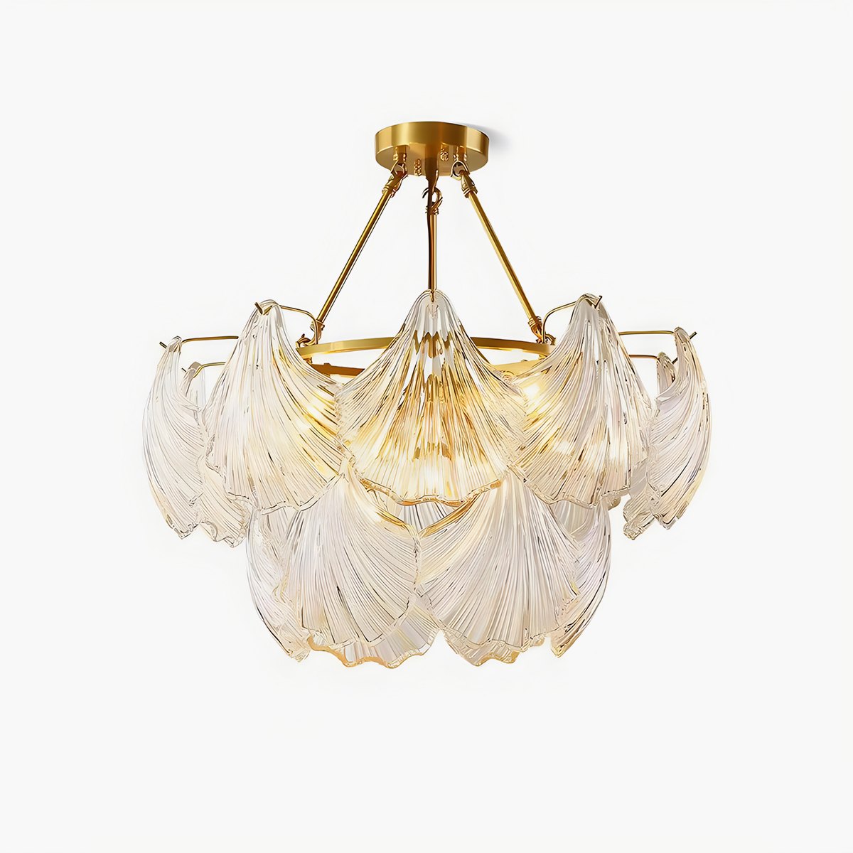 Feyran Vintage Rowan Glass Shell Chandelier