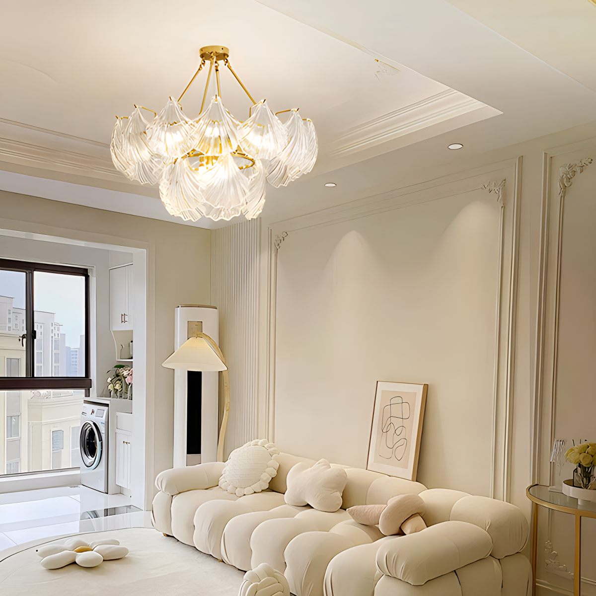 Feyran Vintage Rowan Glass Shell Chandelier