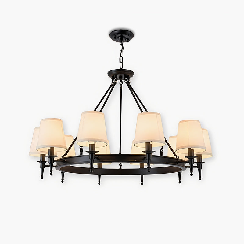 Feyran Vintage Ring Metal Fabric Chandelier