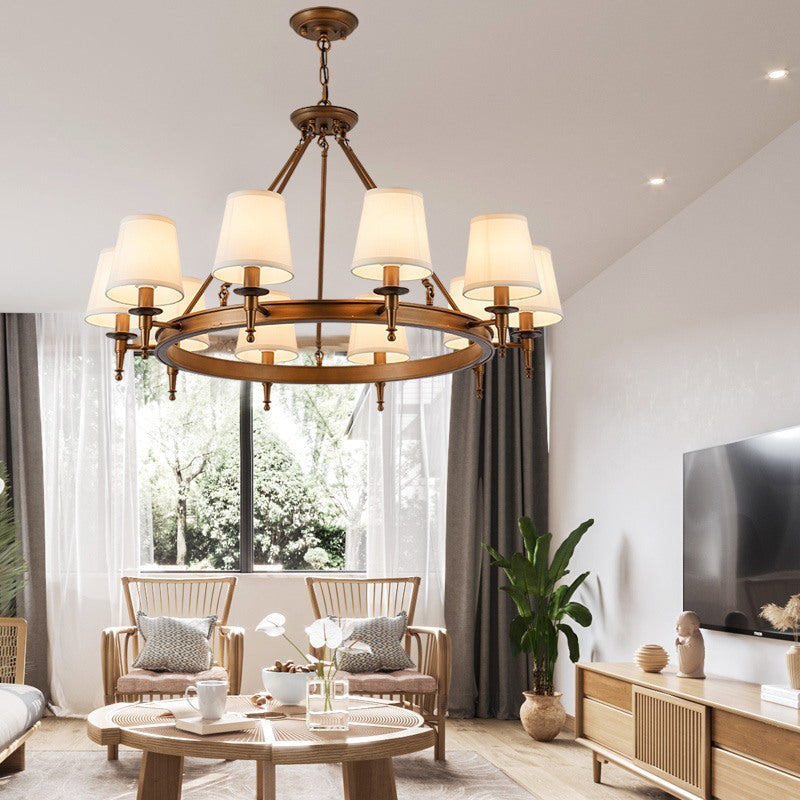 Feyran Vintage Ring Metal Fabric Chandelier