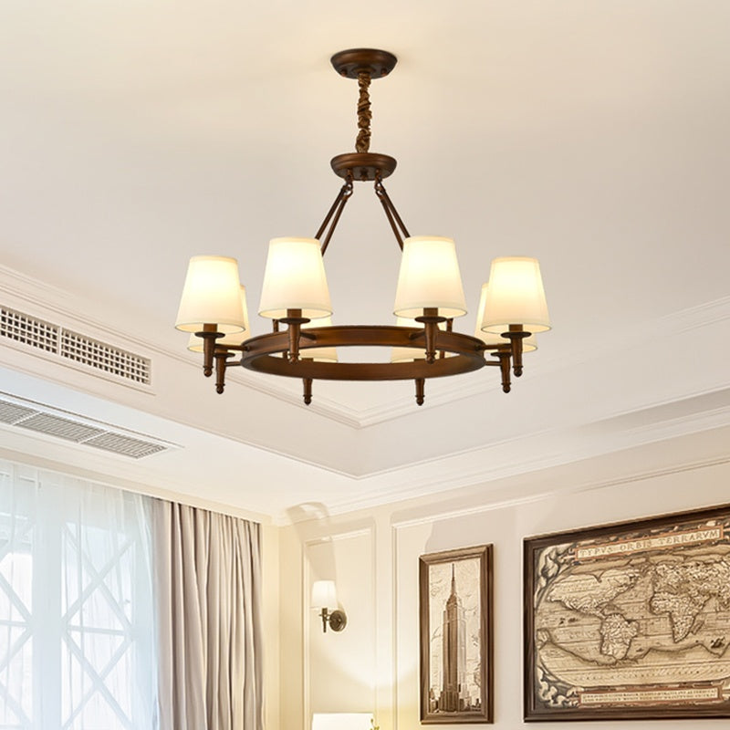 Feyran Vintage Ring Metal Fabric Chandelier