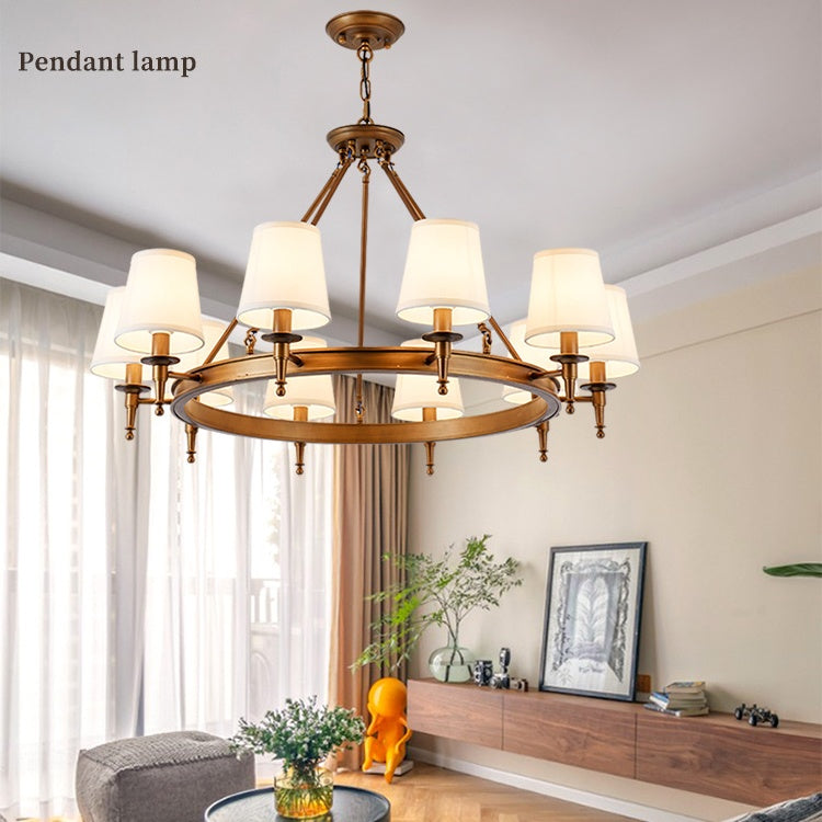 Feyran Vintage Ring Metal Fabric Chandelier