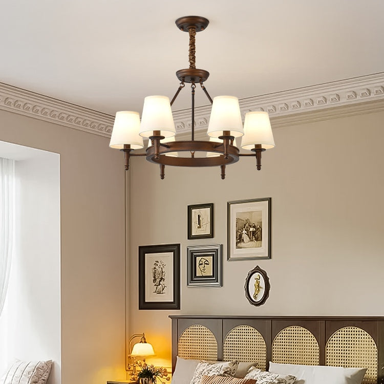 Feyran Vintage Ring Metal Fabric Chandelier