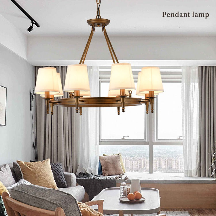 Feyran Vintage Ring Metal Fabric Chandelier