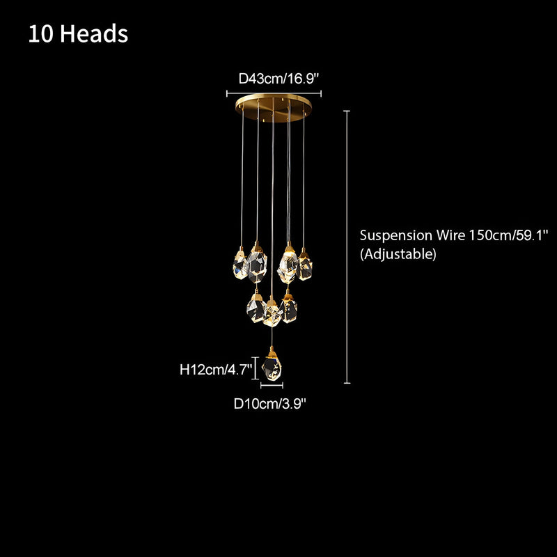 Feyran Rock Crystal Rain Chandelier for Living Room