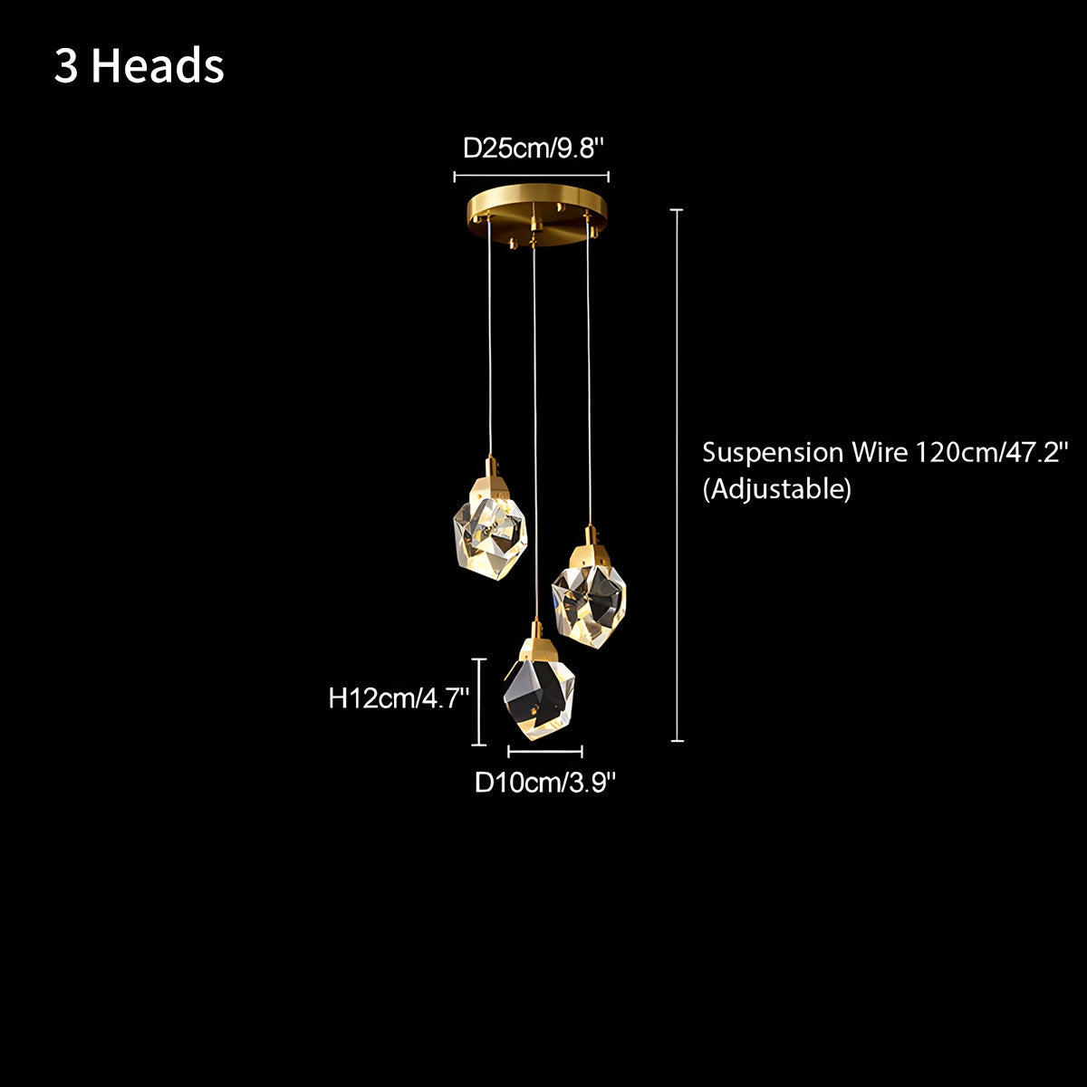 Feyran Rock Crystal Rain Chandelier for Living Room