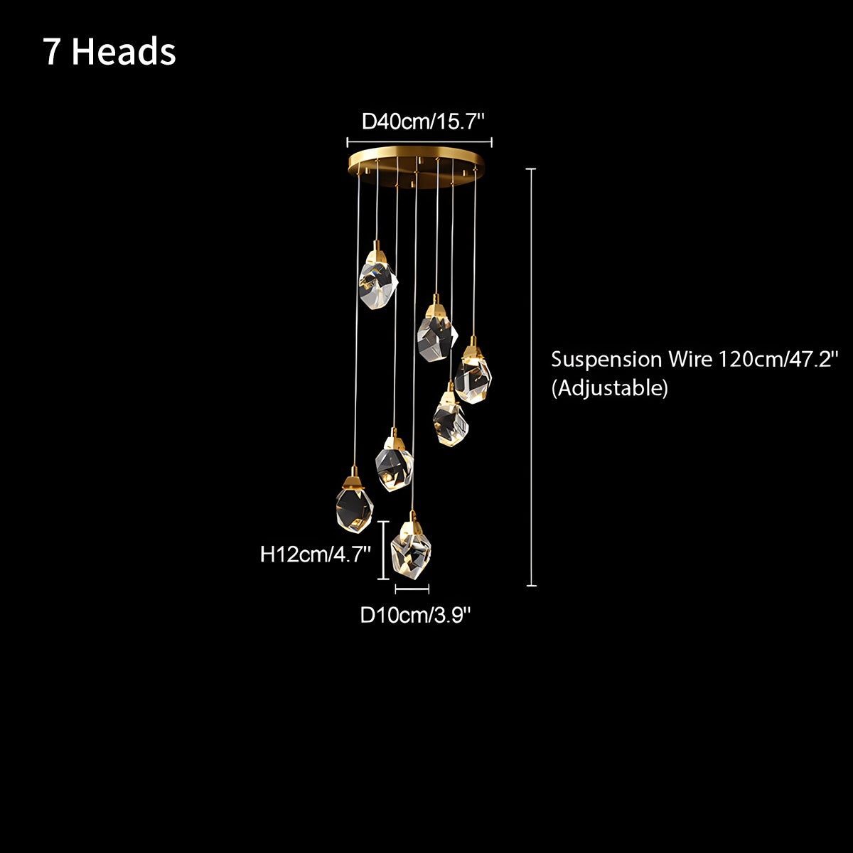 Feyran Rock Crystal Rain Chandelier for Living Room