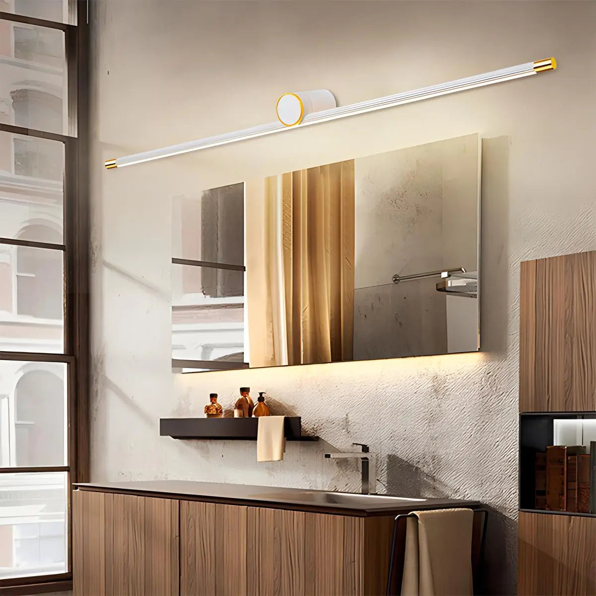 Feyran Roman Column Dresser Bathroom Mirror Wall Lamp