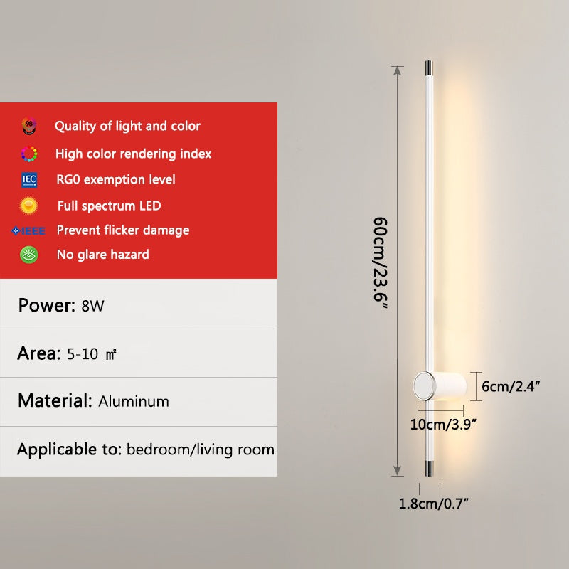 Feyran Long Roman Column Wall Lamp for Bedroom