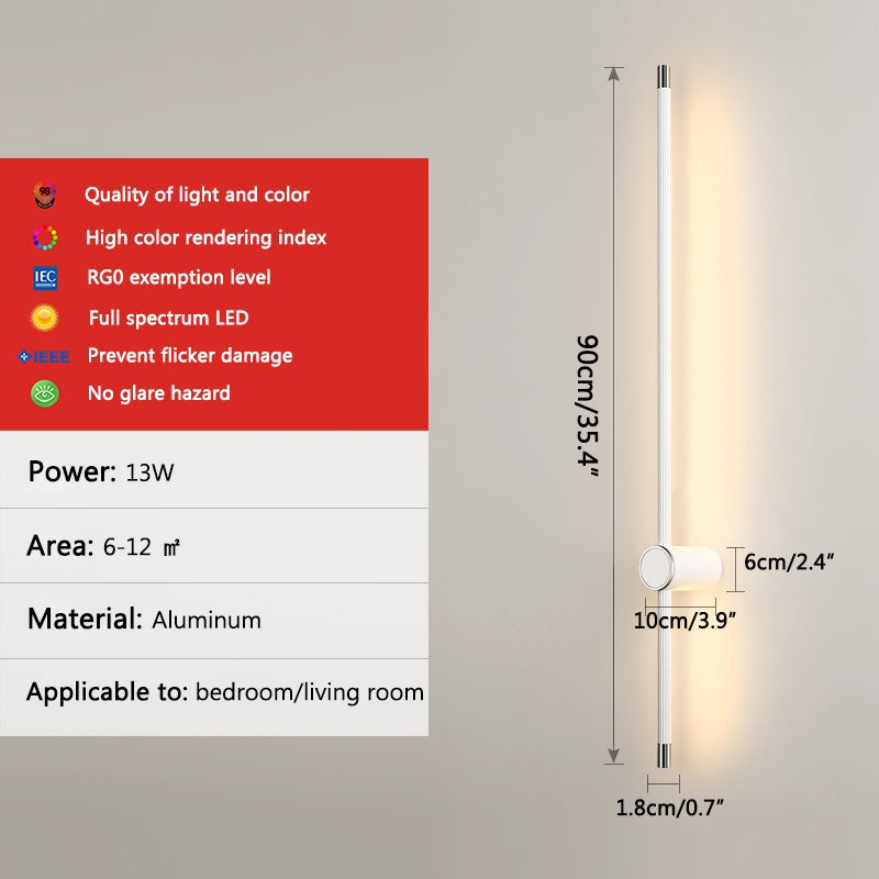 Feyran Long Roman Column Wall Lamp for Bedroom