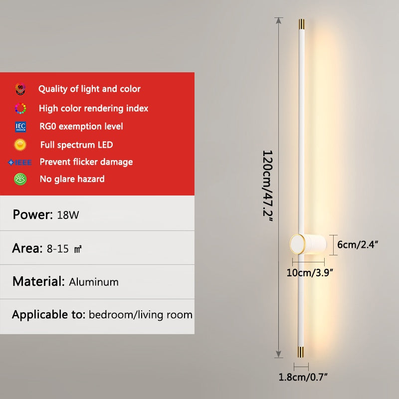 Feyran Long Roman Column Wall Lamp for Bedroom