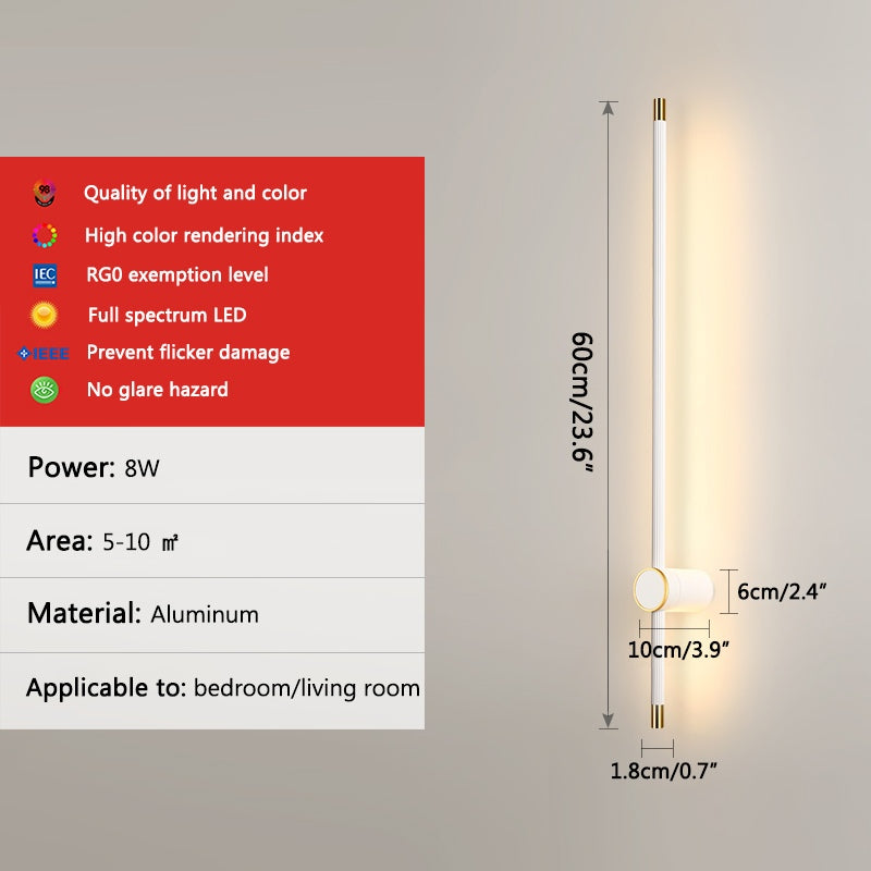 Feyran Long Roman Column Wall Lamp for Bedroom