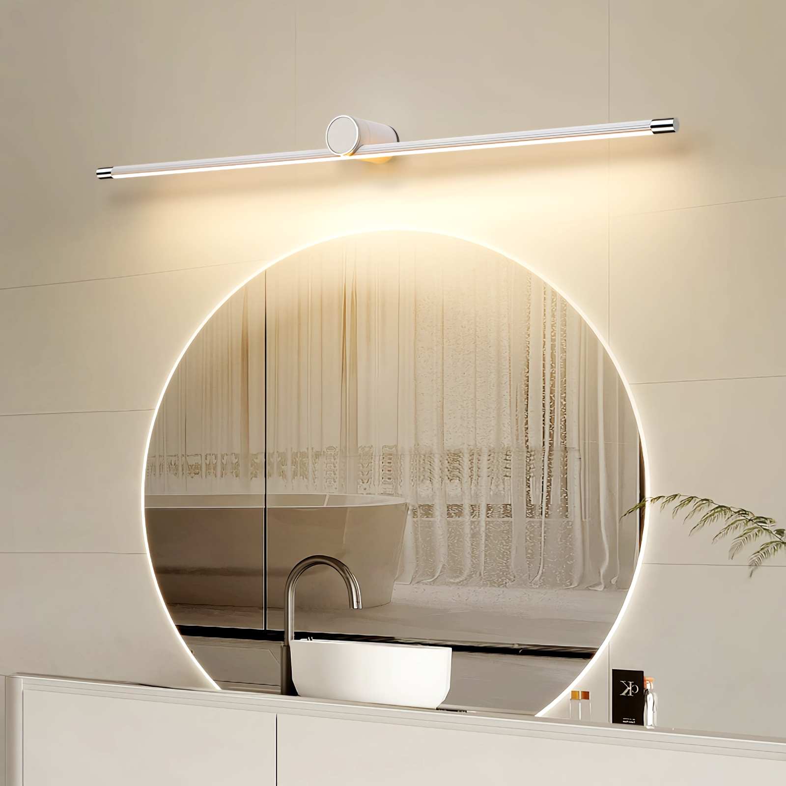 Feyran Roman Column Dresser Bathroom Mirror Wall Lamp