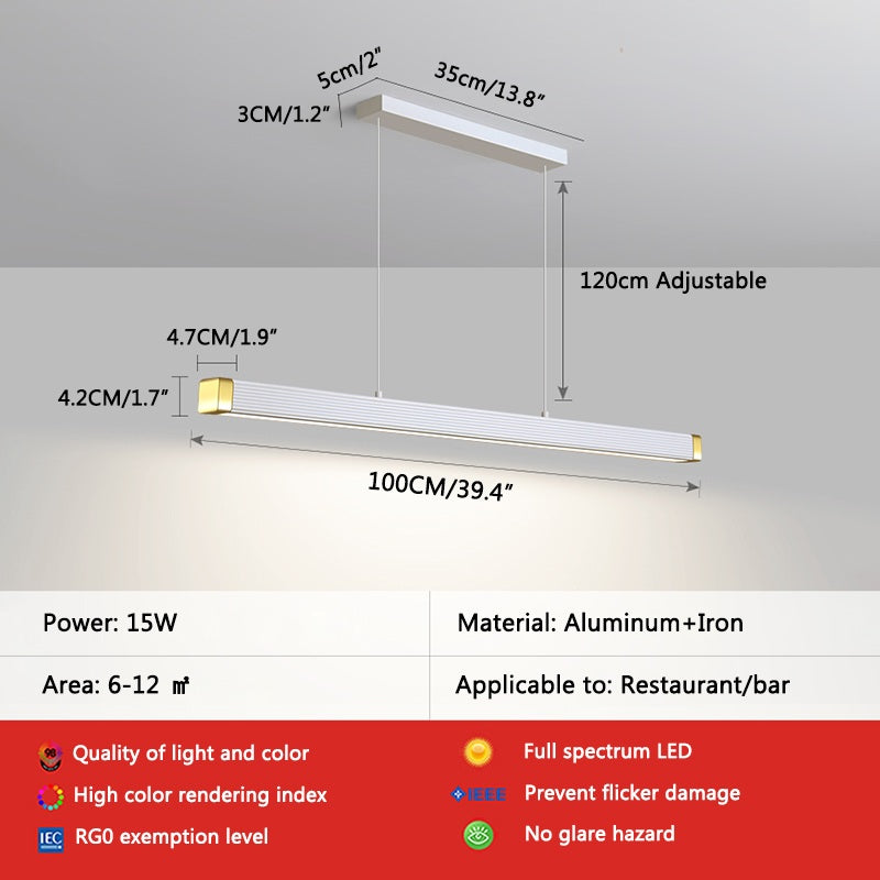 Feyran Roman Column Linear Pendant Light for Kitchen