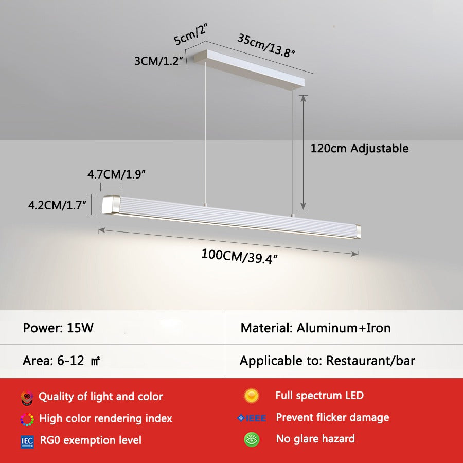 Feyran Roman Column Linear Pendant Light for Kitchen