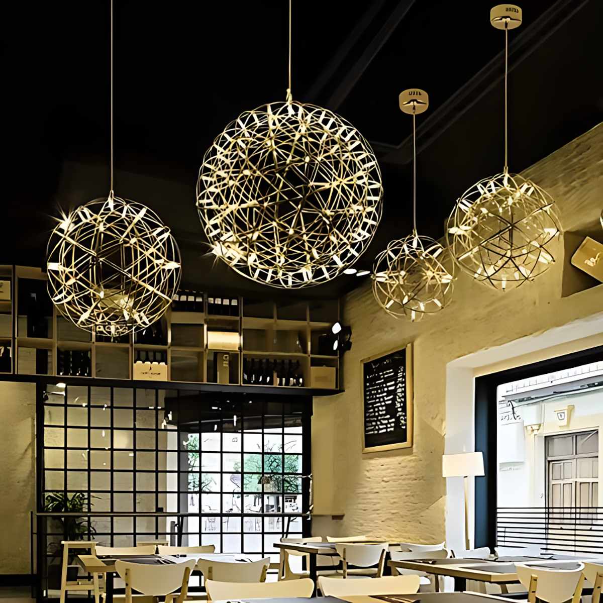 Feyran Silver Fire Ball Pendant Light for Dining Room