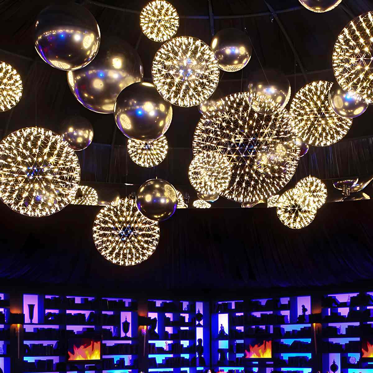 Feyran Silver Fire Ball Pendant Light for Dining Room