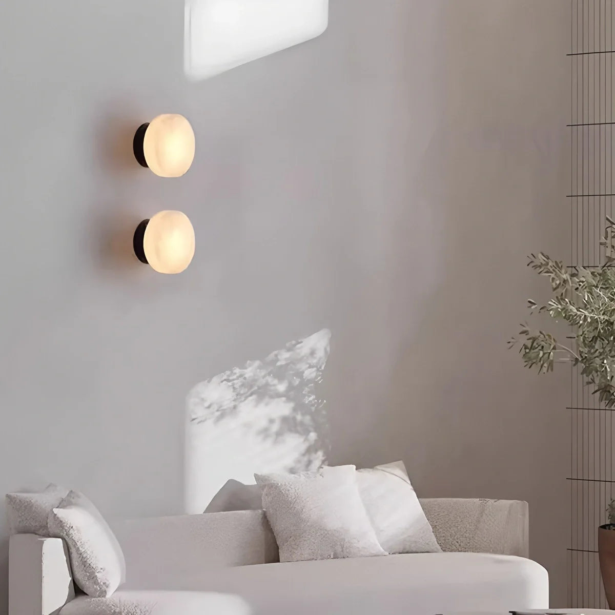Feyran Simple Round Spanish Alabaster Wall Light for Hallway