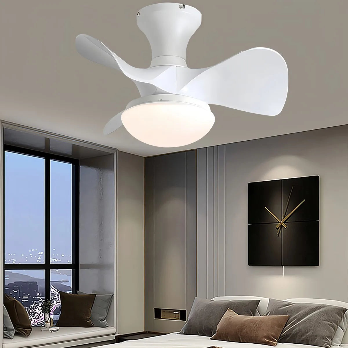 Feyran Small Propeller Ceiling Fan With Light