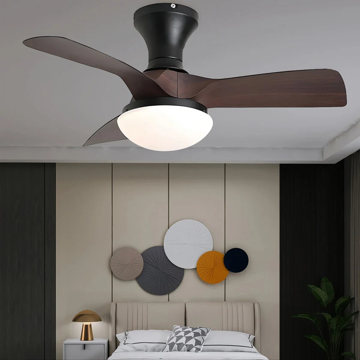 Feyran Small Propeller Ceiling Fan With Light